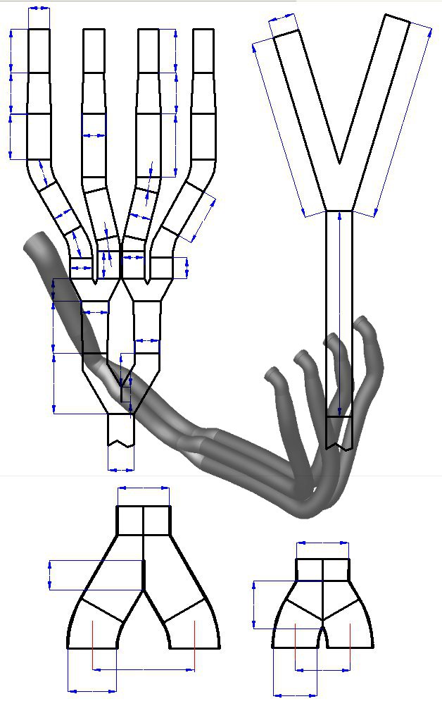 Progettazione termo-fluidodinamica marmitta impianto di scarico motore a 4 tempi - by NT-Project
