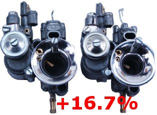 Incremento di portata carburatori speciali MotoMeccanica - Dellorto serie SI