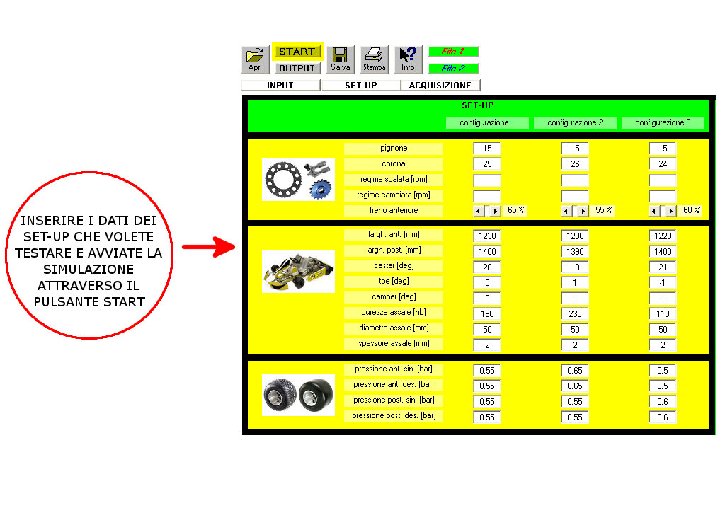 Software SET-UP Kart Simulator - Simulatore completo kart per sviluppo tecnico e ricerca setup ottimali by NT-Project