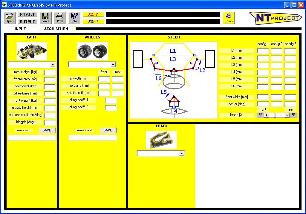 Software Steering Analysis Kart - Kart Steering System Analysis to optimize grip and balance of the kart and driver feeling by NT-Project